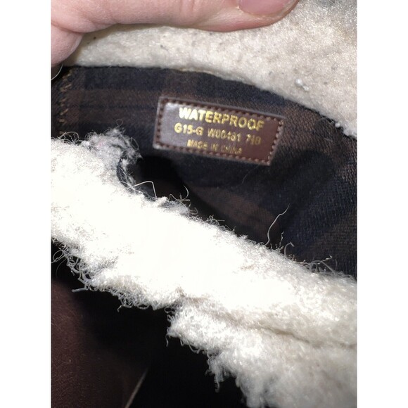 Cole Haan Champion Brown Leather Waterproof Zip Up Boots Womens 7.5 sherpa trim - Picture 5 of 10